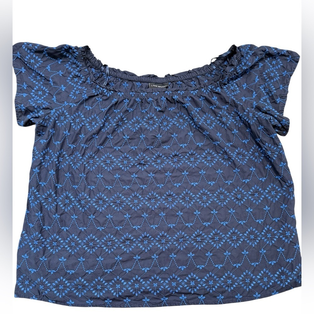 Lane Bryant Embroidered Off the Shoulder Blouse Top